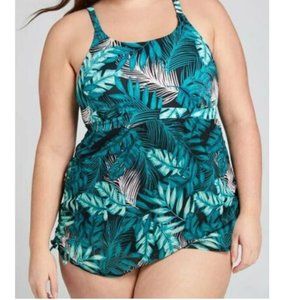Plus Size 16 Lane Bryant Swim Swimsuit One Piece Tropical NEW Womens Swimwear